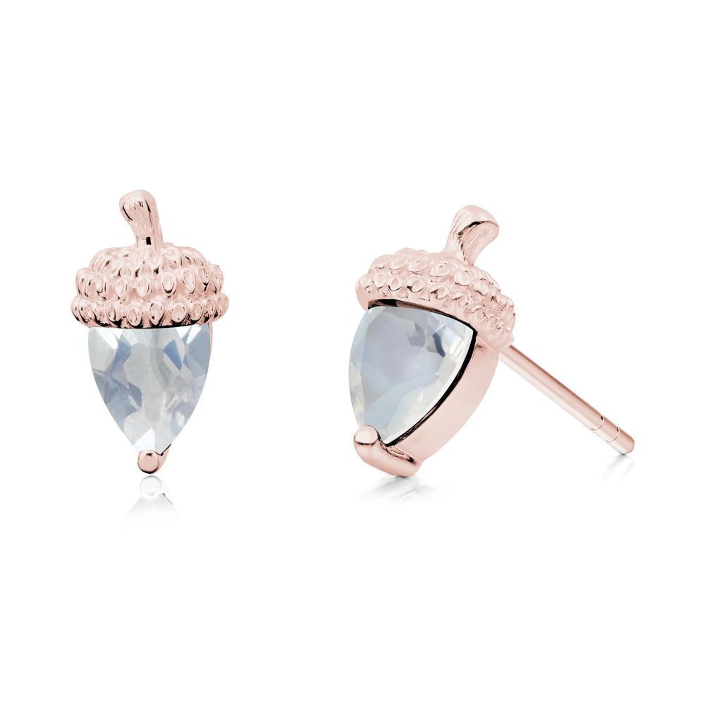 Pear Cut Moonstone Acorn Stud Earrings - LUO Jewelry #metal_18k rose gold