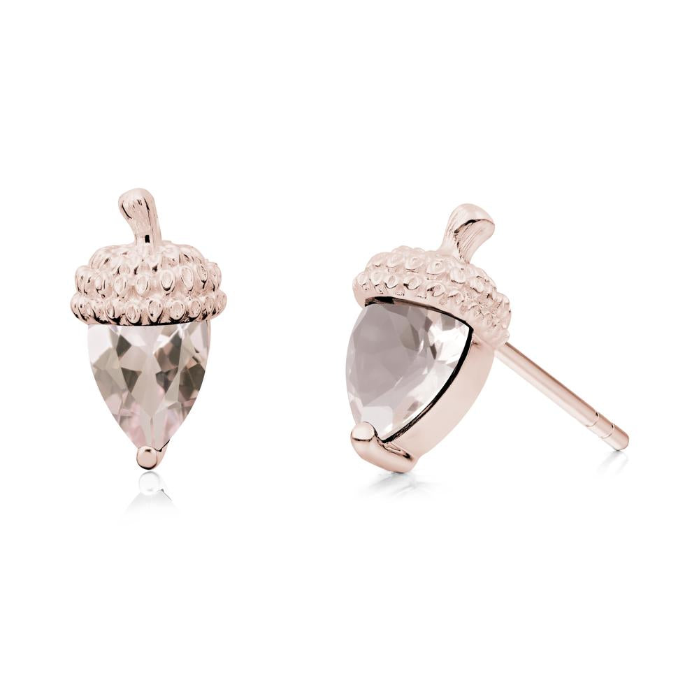 Morganite Acorn Earrings - LUO Jewelry #metal_14k rose gold