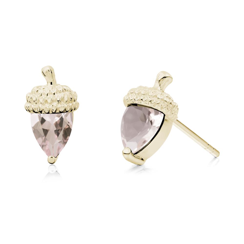Morganite Acorn Earrings - LUO Jewelry #metal_14k yellow gold