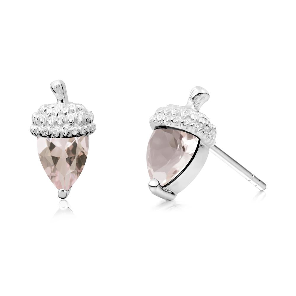 Morganite Acorn Earrings - LUO Jewelry #metal_sterling silver