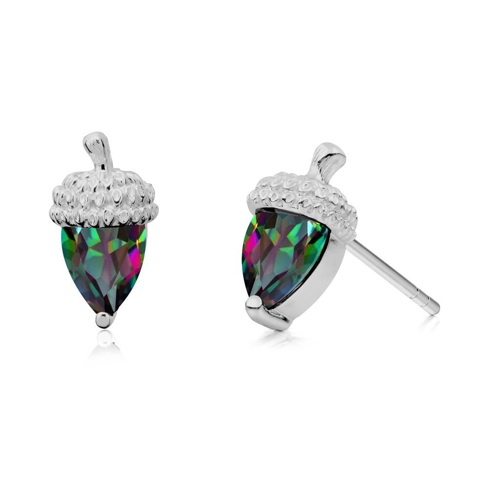 Mystic Topaz Acorn Earrings - LUO Jewelry #metal_platinum
