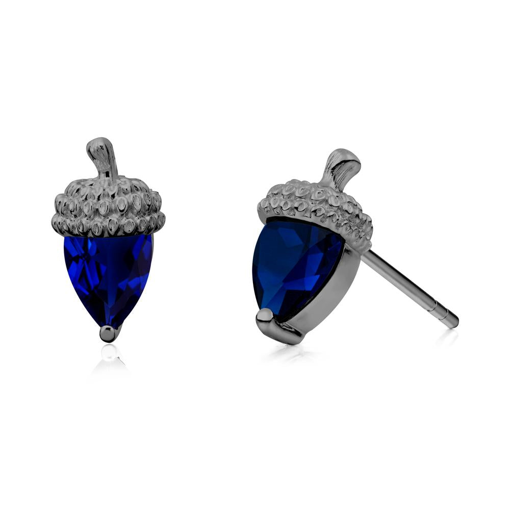 Sapphire Acorn Earrings - LUO Jewelry #metal_black finish sterling silver