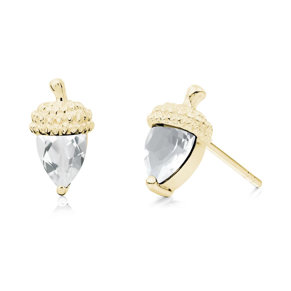White Topaz Acorn Earrings - LUO Jewelry #metal_18k yellow gold