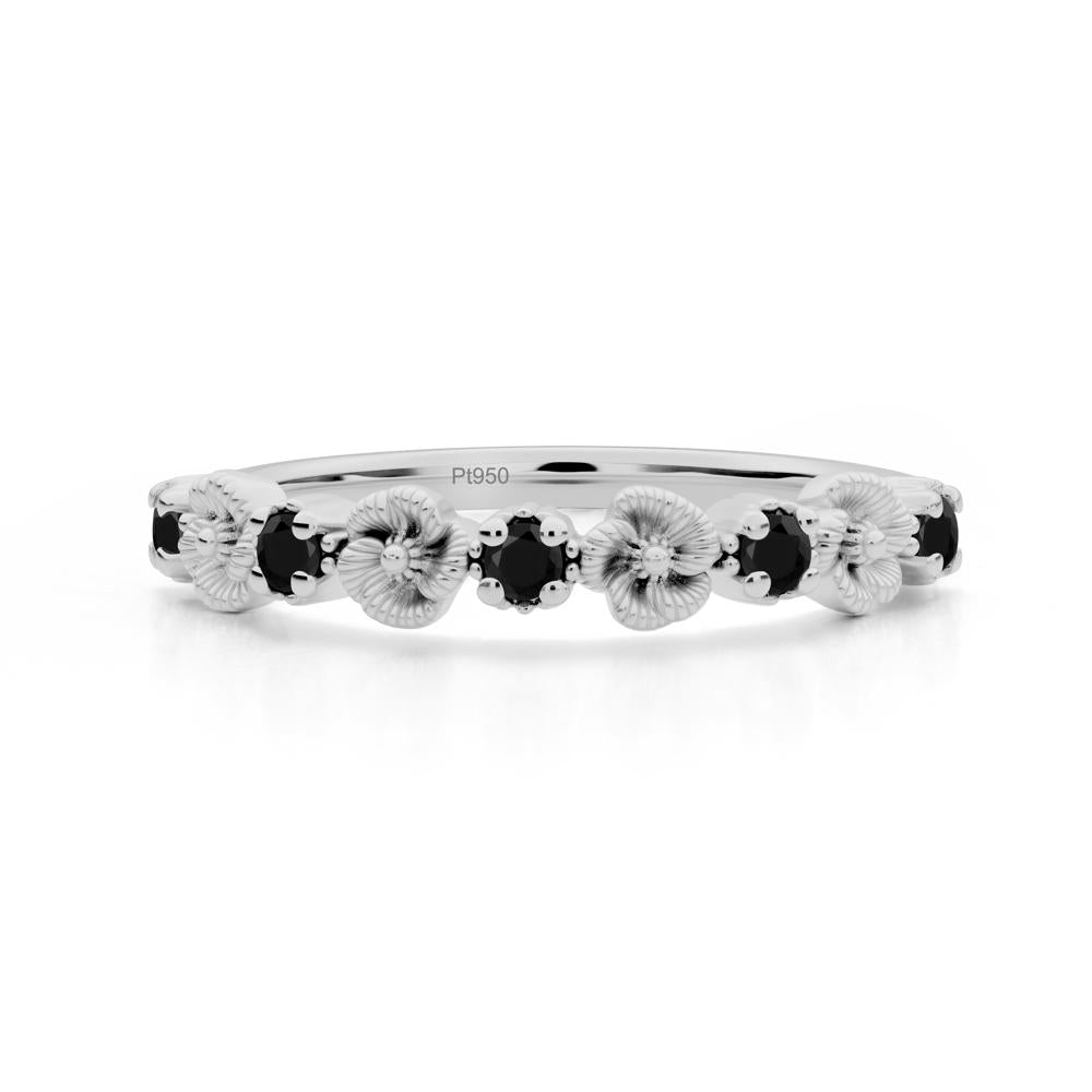 Black Spinel Flower Eternity Band - LUO Jewelry #metal_platinum