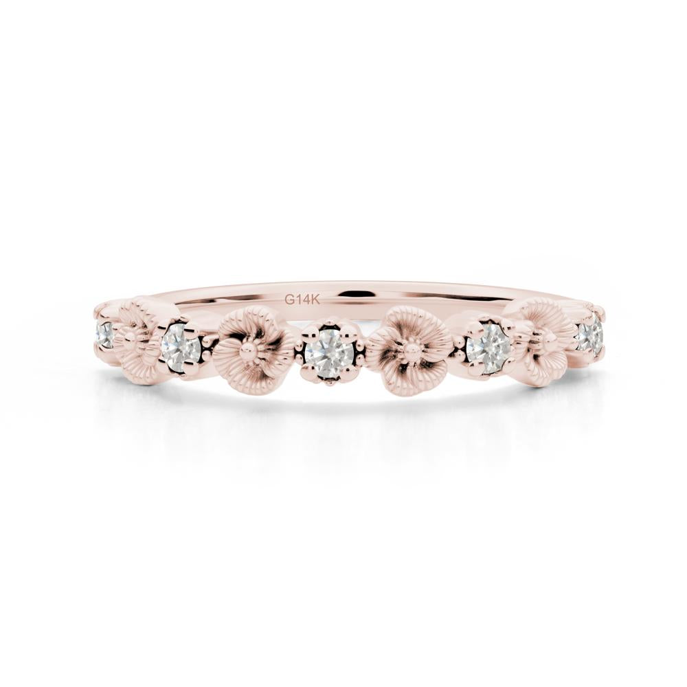 Moissanite Floral Engagement Ring - LUO Jewelry #metal_14k rose gold