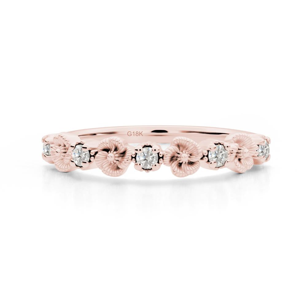 Moissanite Floral Engagement Ring - LUO Jewelry #metal_18k rose gold