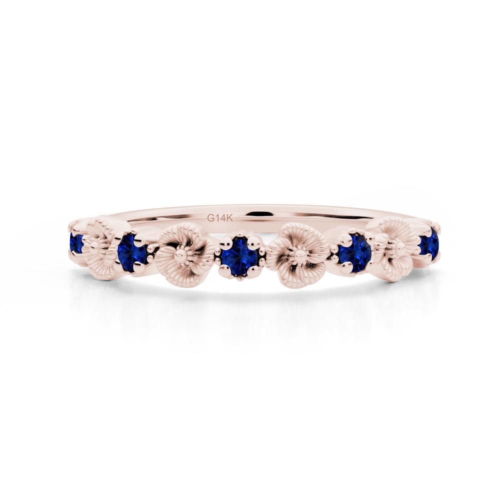 Sapphire Floral Engagement Ring - LUO Jewelry #metal_14k rose gold