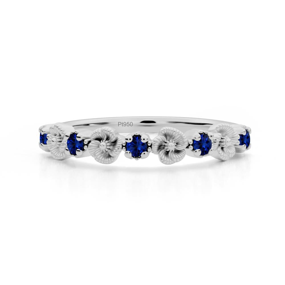Sapphire Floral Engagement Ring - LUO Jewelry #metal_platinum