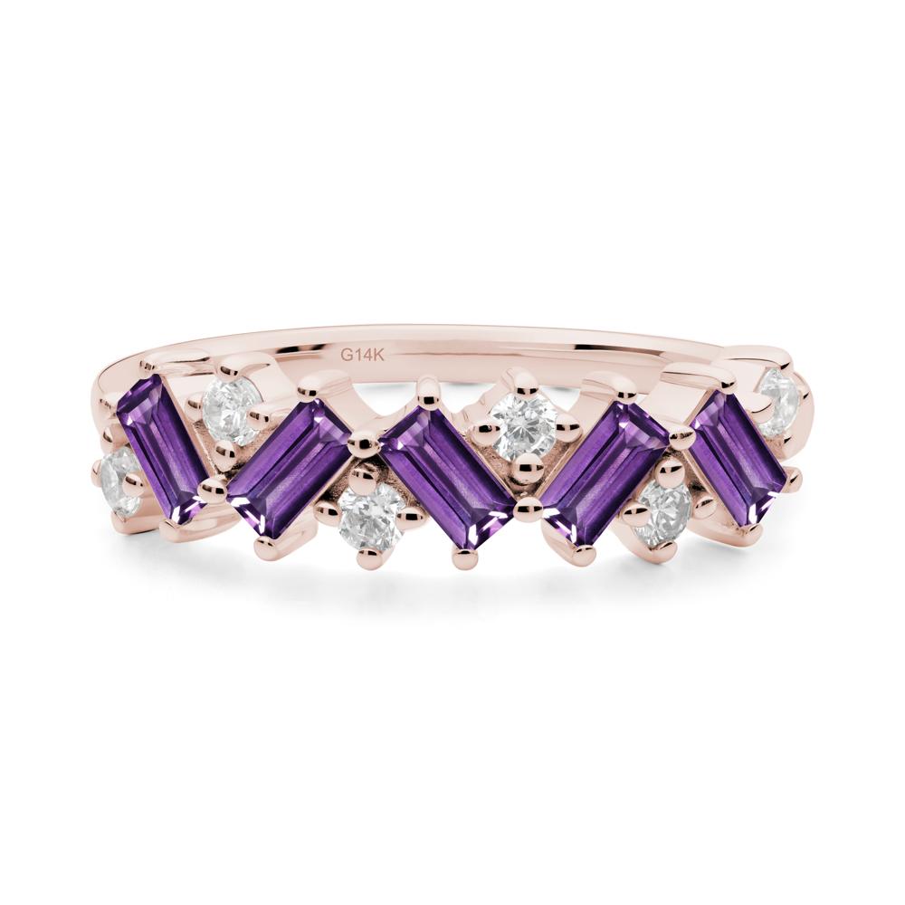 Baguette Amethyst Ring - LUO Jewelry #metal_14k rose gold