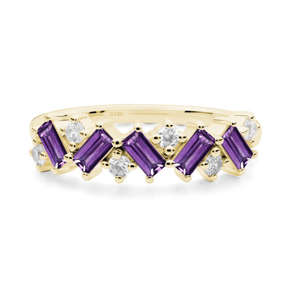 Baguette Amethyst Ring - LUO Jewelry #metal_18k yellow gold