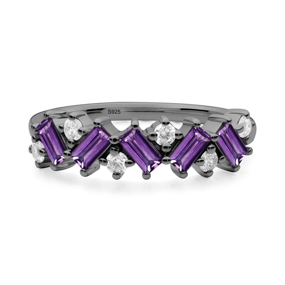 Baguette Amethyst Ring - LUO Jewelry #metal_black finish sterling silver