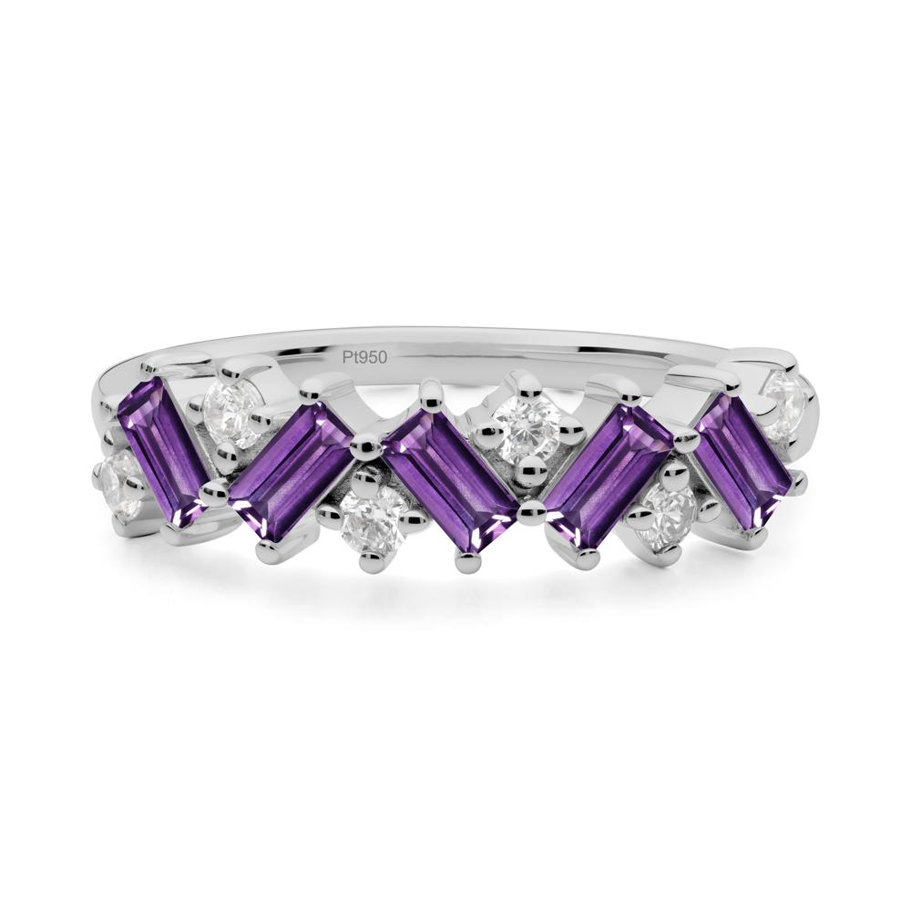 Baguette Amethyst Ring - LUO Jewelry #metal_platinum
