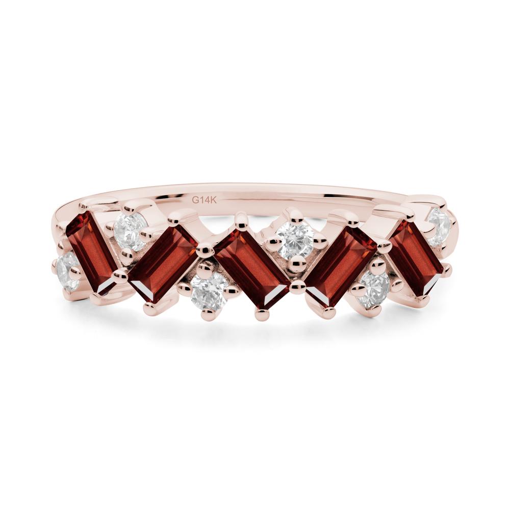 Baguette Garnet Ring - LUO Jewelry #metal_14k rose gold