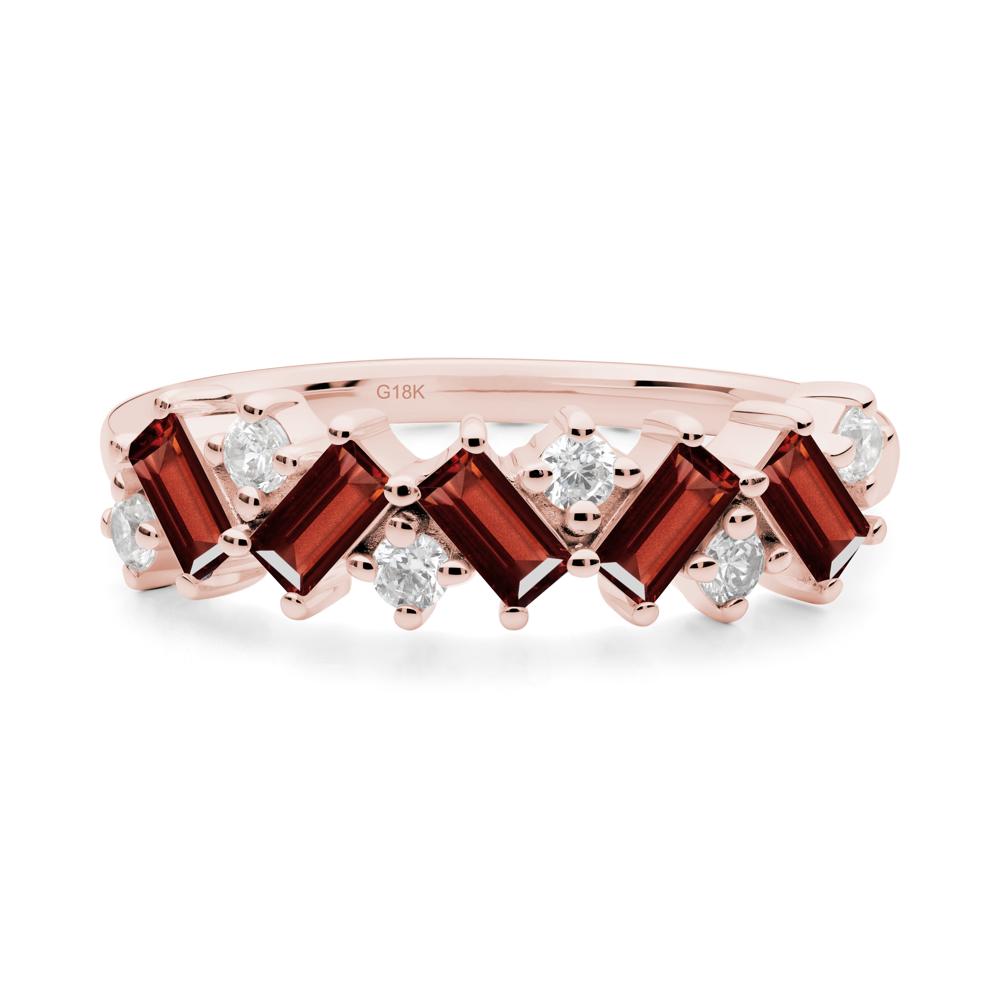 Baguette Garnet Ring - LUO Jewelry #metal_18k rose gold
