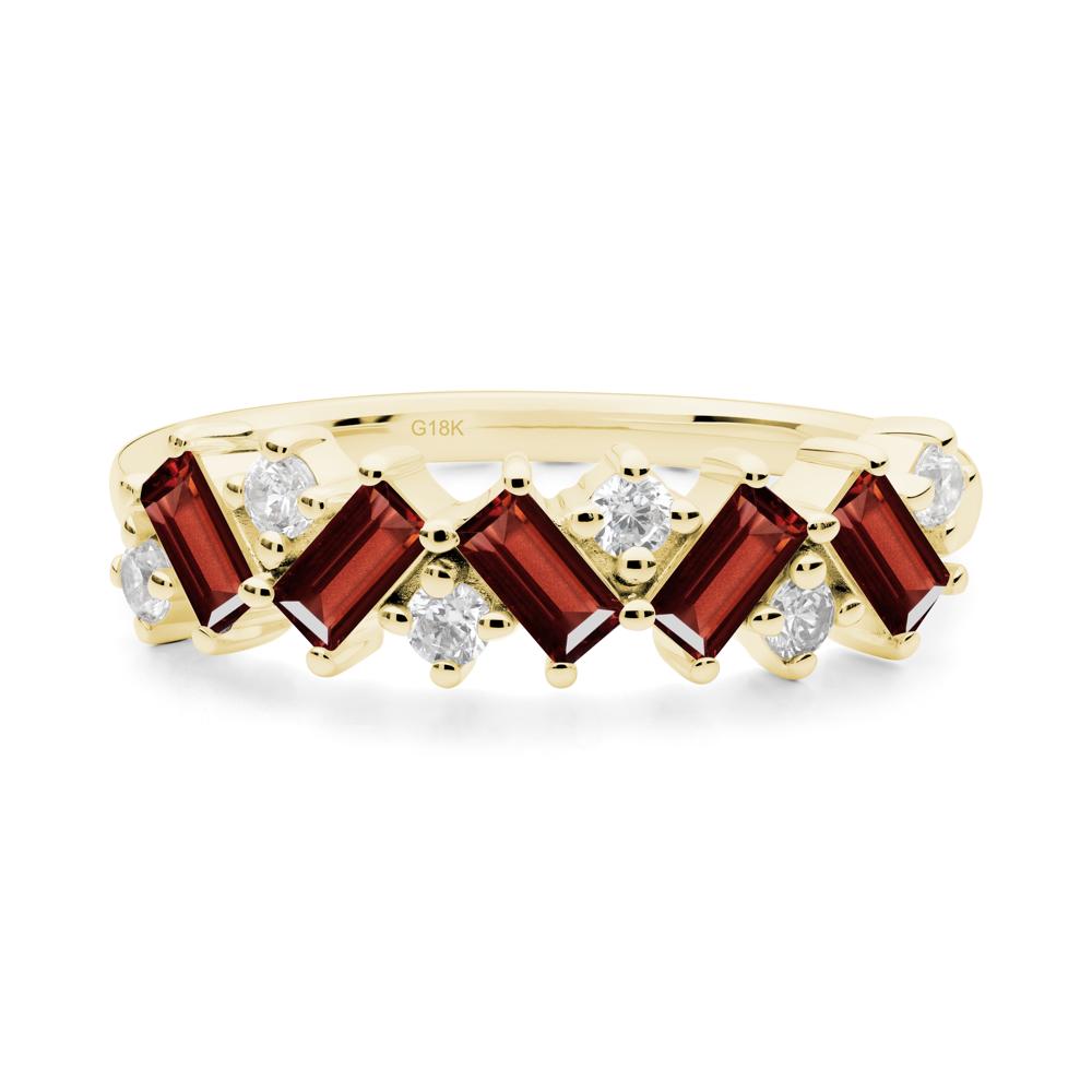 Baguette Garnet Ring - LUO Jewelry #metal_18k yellow gold