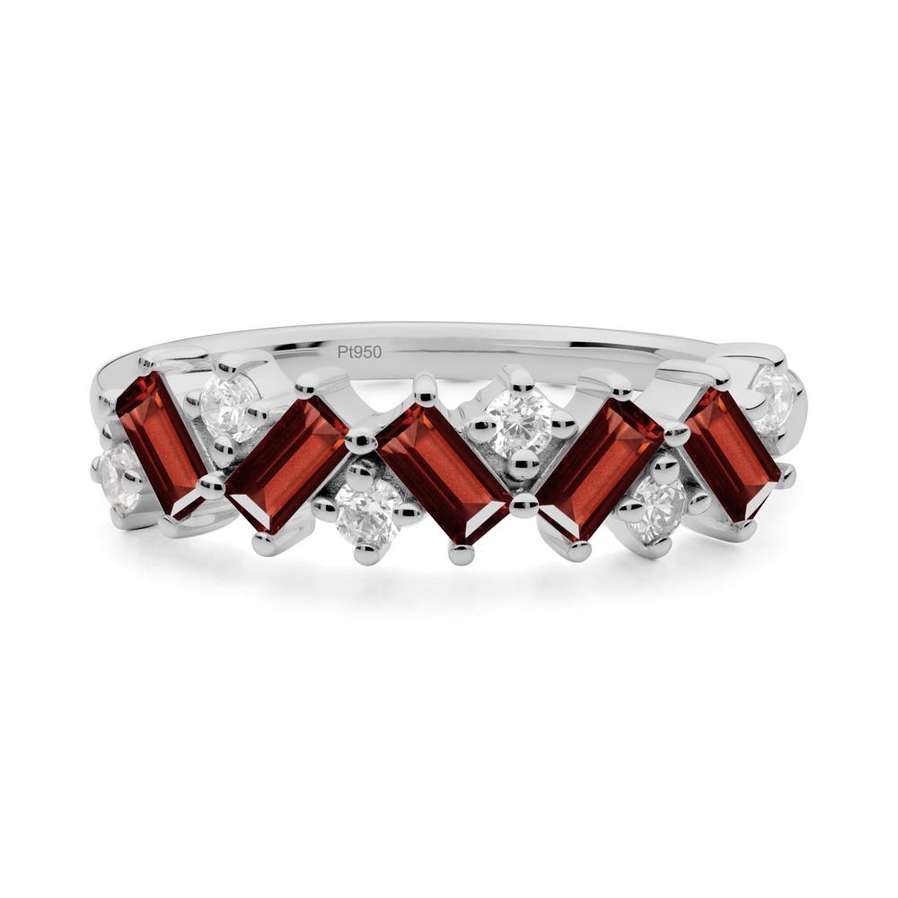 Baguette Garnet Ring - LUO Jewelry #metal_platinum