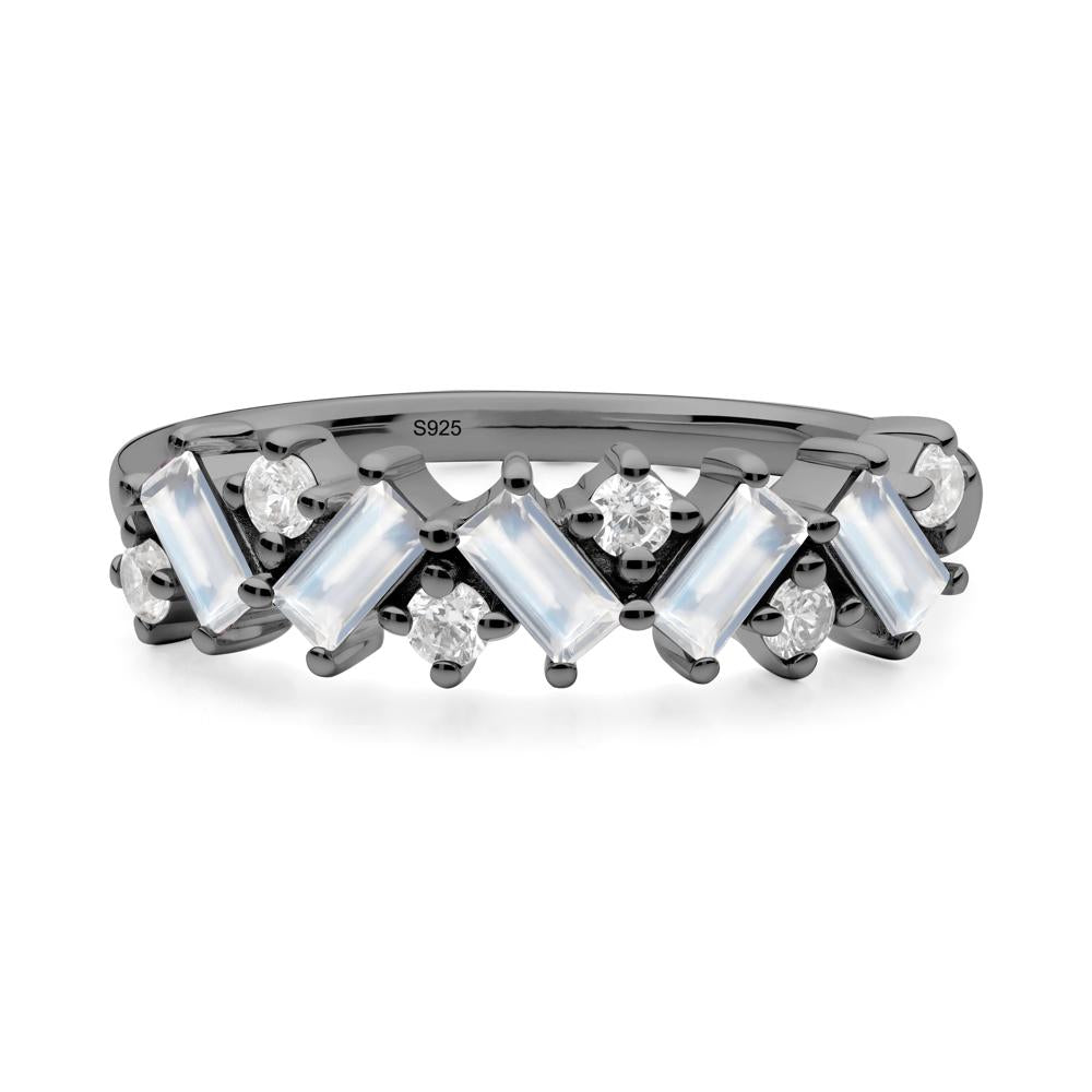 Baguette Moonstone Ring - LUO Jewelry #metal_black finish sterling silver