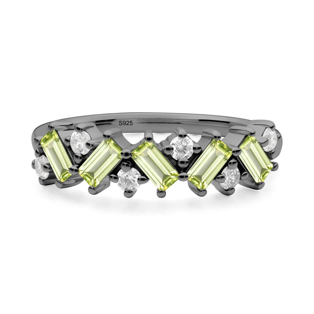 Baguette Peridot Ring - LUO Jewelry #metal_black finish sterling silver