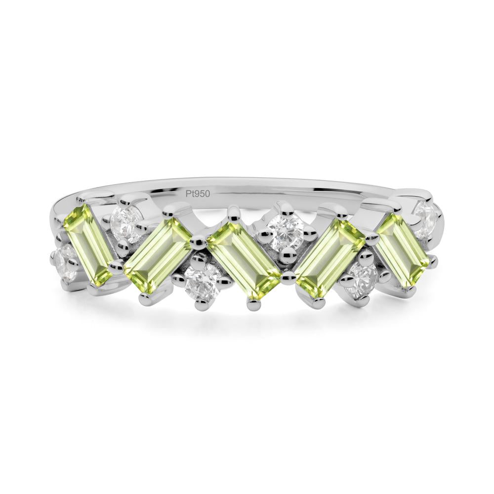 Baguette Peridot Ring - LUO Jewelry #metal_platinum