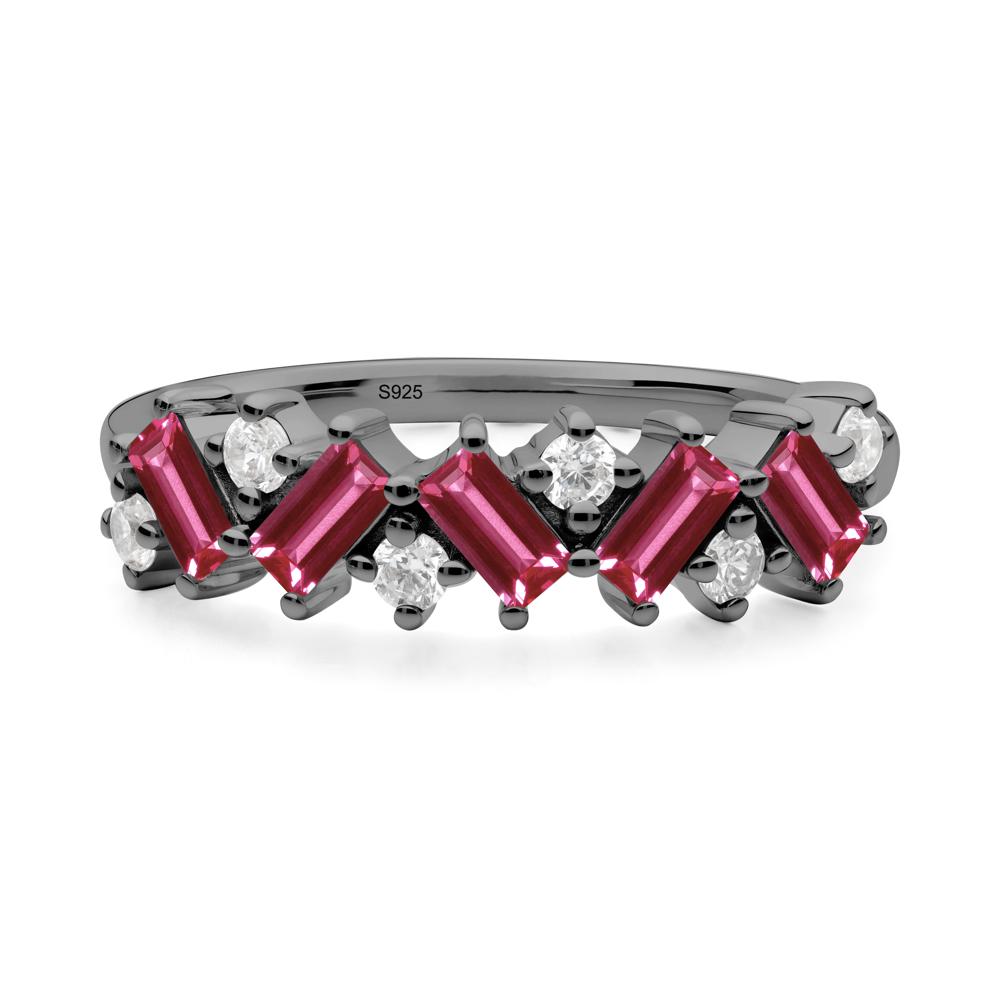 Baguette Ruby Ring - LUO Jewelry #metal_black finish sterling silver