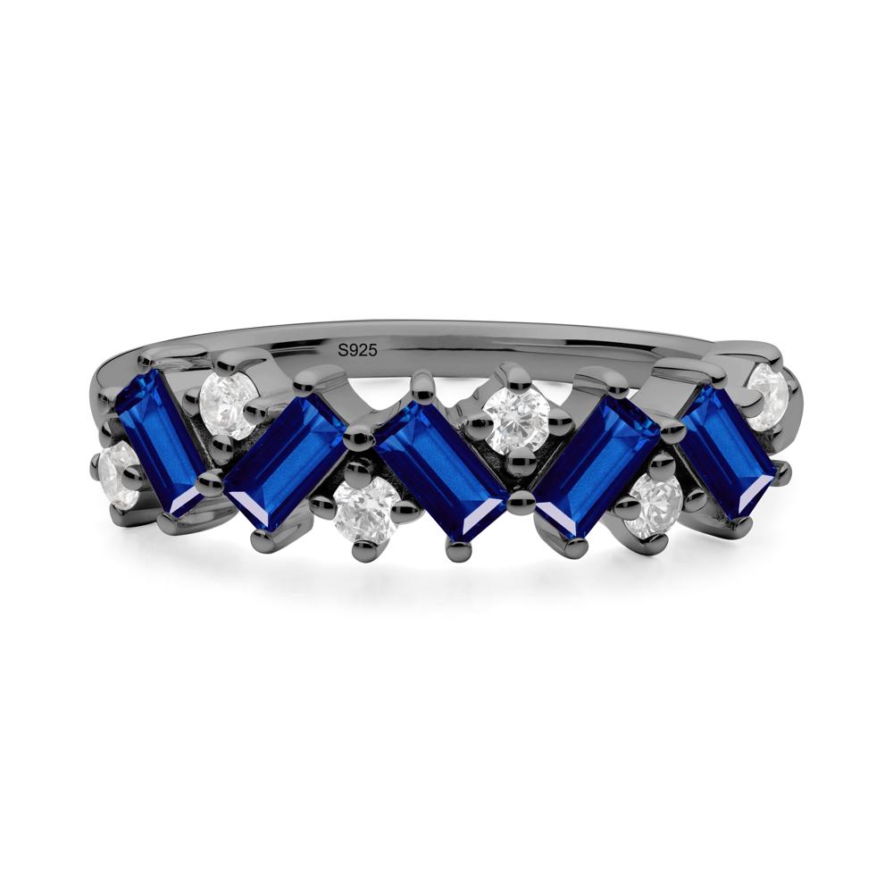 Baguette Sapphire Ring - LUO Jewelry #metal_black finish sterling silver