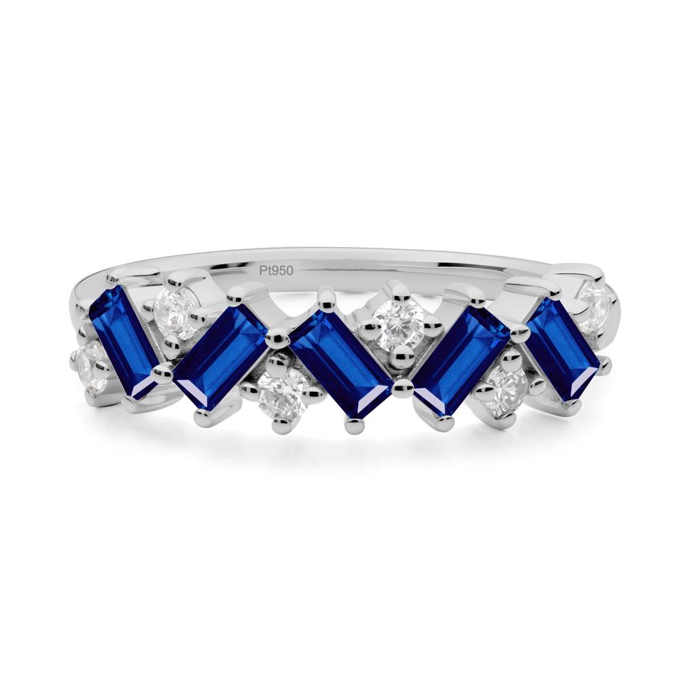 Baguette Sapphire Ring - LUO Jewelry #metal_platinum