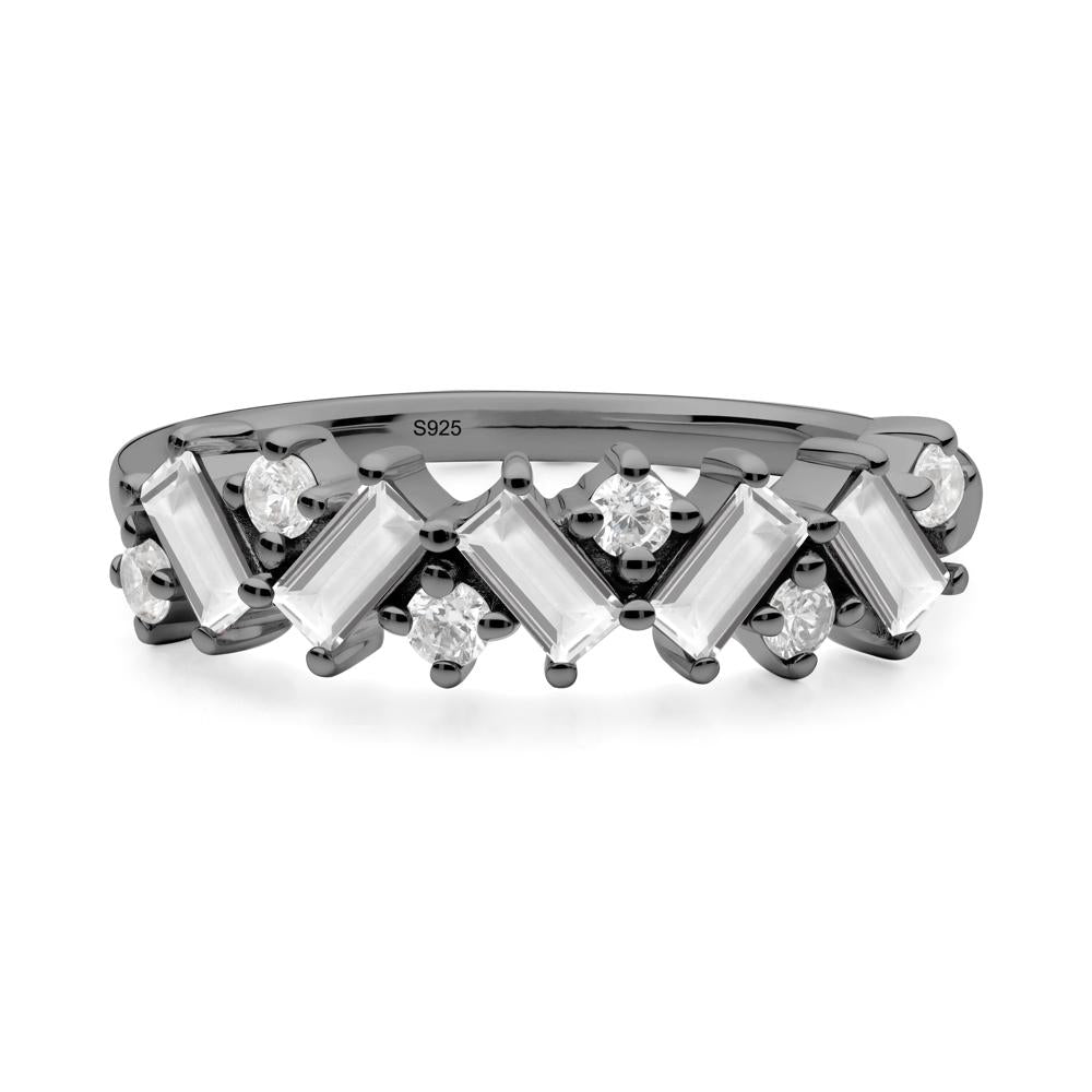 Baguette White Topaz Ring - LUO Jewelry #metal_black finish sterling silver