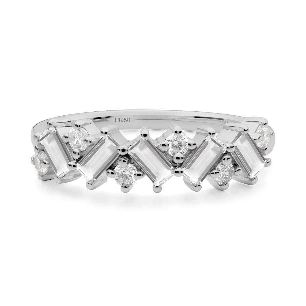 Baguette White Topaz Ring - LUO Jewelry #metal_platinum