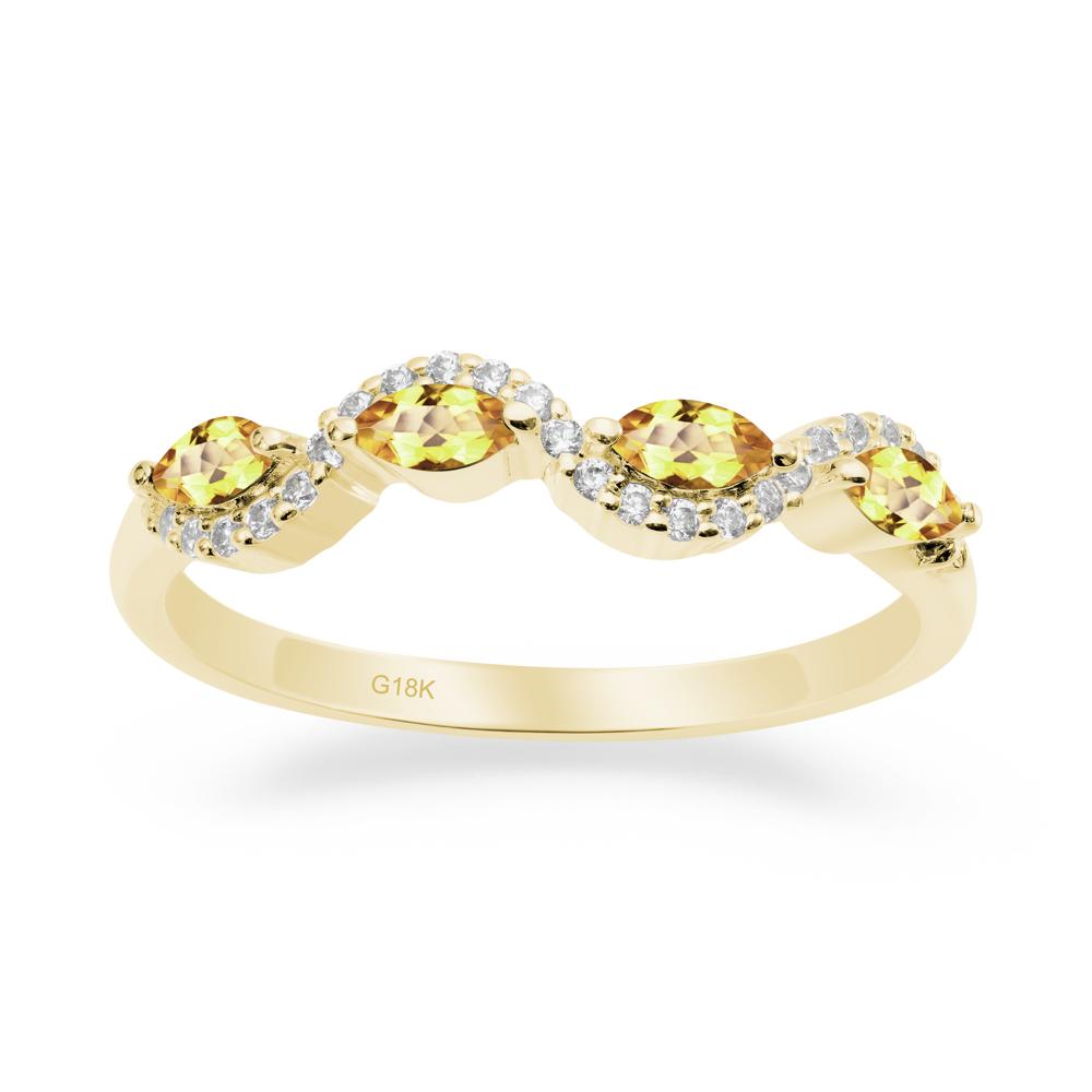 Wavy Citrine Wedding Ring - LUO Jewelry #metal_18k yellow gold