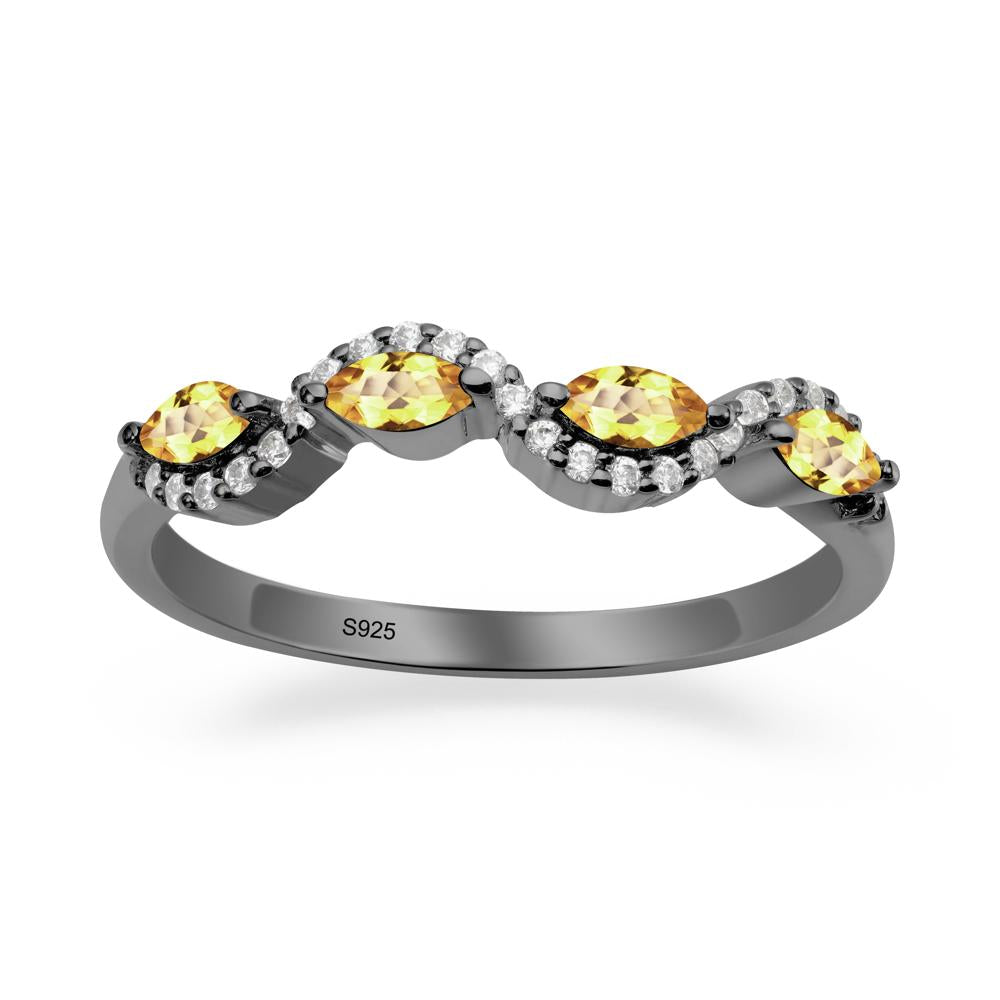 Wavy Citrine Wedding Ring - LUO Jewelry #metal_black finish sterling silver