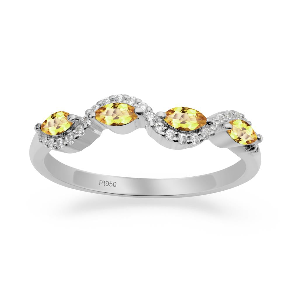 Wavy Citrine Wedding Ring - LUO Jewelry #metal_platinum