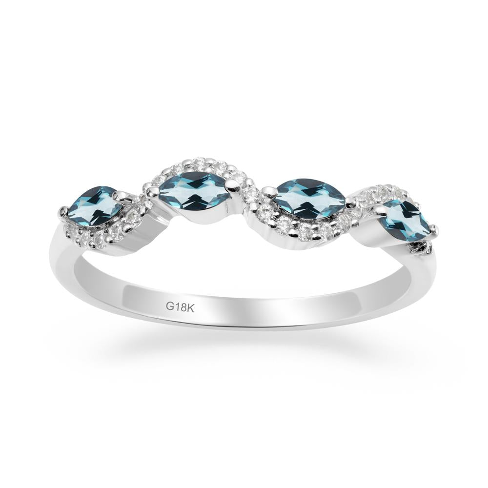 Marquise Cut London Blue Topaz Ring - LUO Jewelry #metal_18k white gold