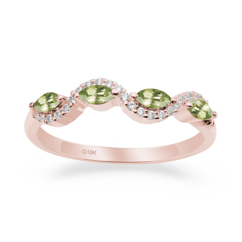 Marquise Cut Peridot Ring - LUO Jewelry #metal_18k rose gold