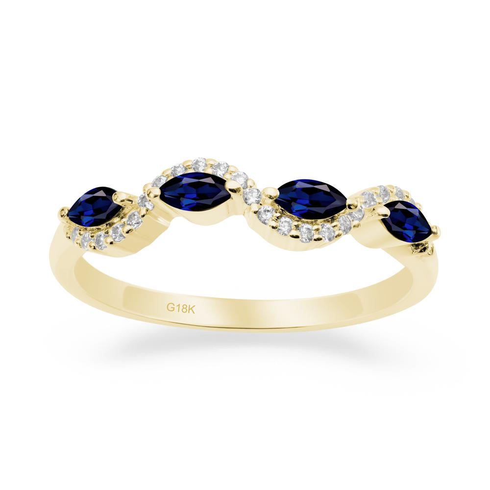 Marquise Cut Sapphire Ring - LUO Jewelry #metal_18k yellow gold