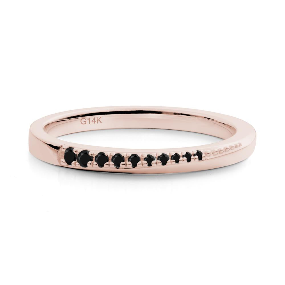 Black Spinel Half-Eternity Band Ring - LUO Jewelry #metal_14k rose gold