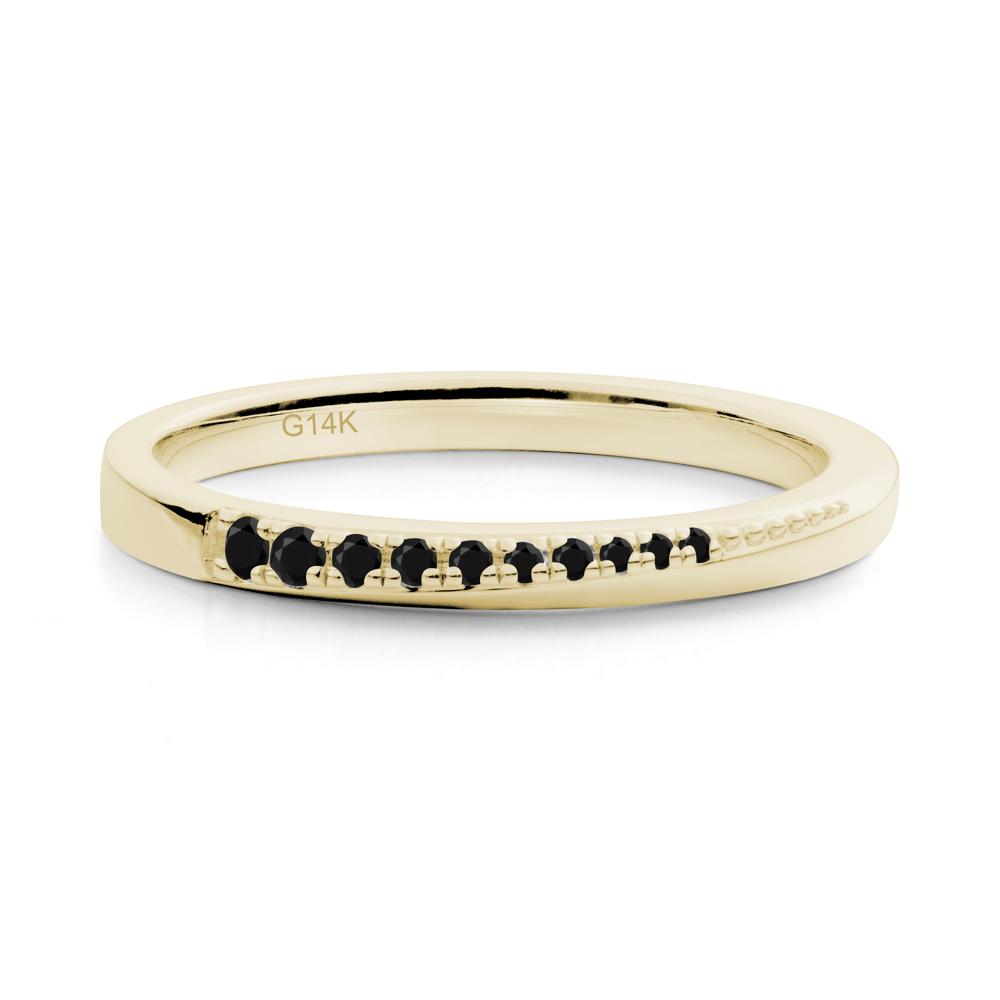 Black Spinel Half-Eternity Band Ring - LUO Jewelry #metal_14k yellow gold