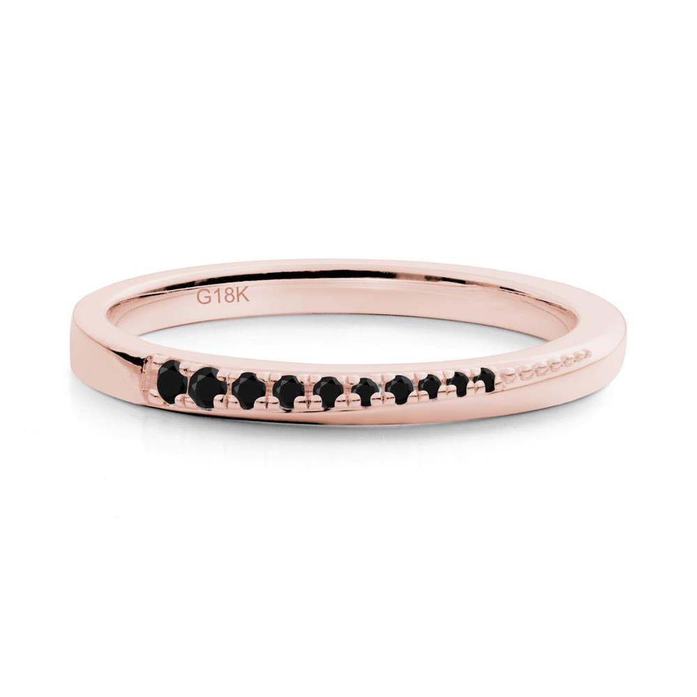 Black Spinel Half-Eternity Band Ring - LUO Jewelry #metal_18k rose gold