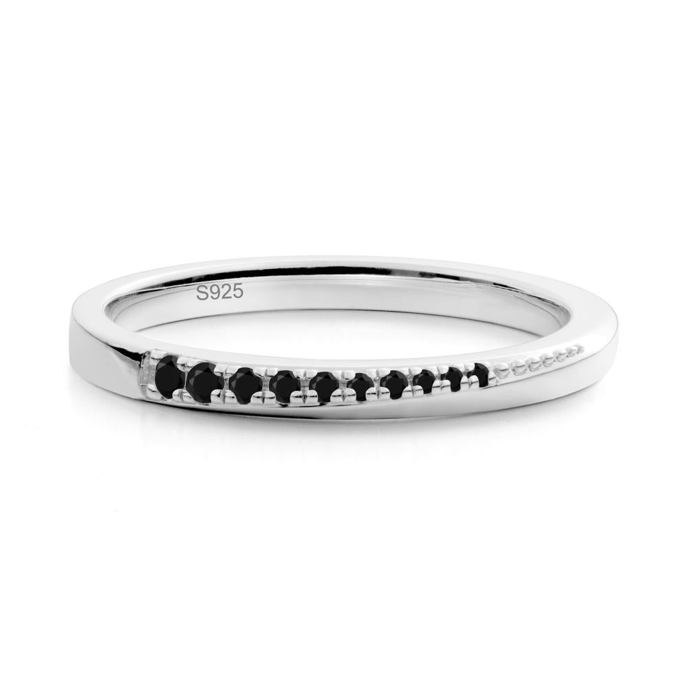 Black Spinel Half-Eternity Band Ring - LUO Jewelry #metal_sterling silver