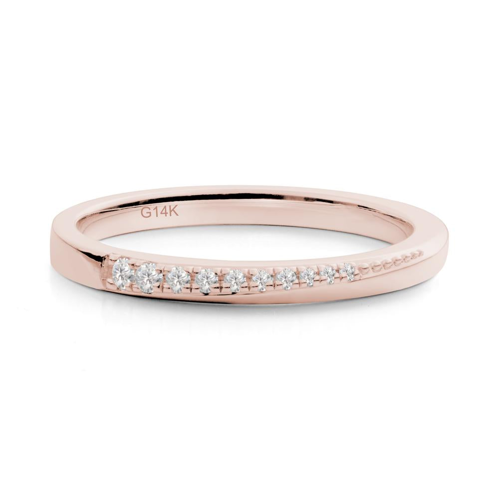 Cubic Zirconia Half-Eternity Band Ring - LUO Jewelry #metal_14k rose gold