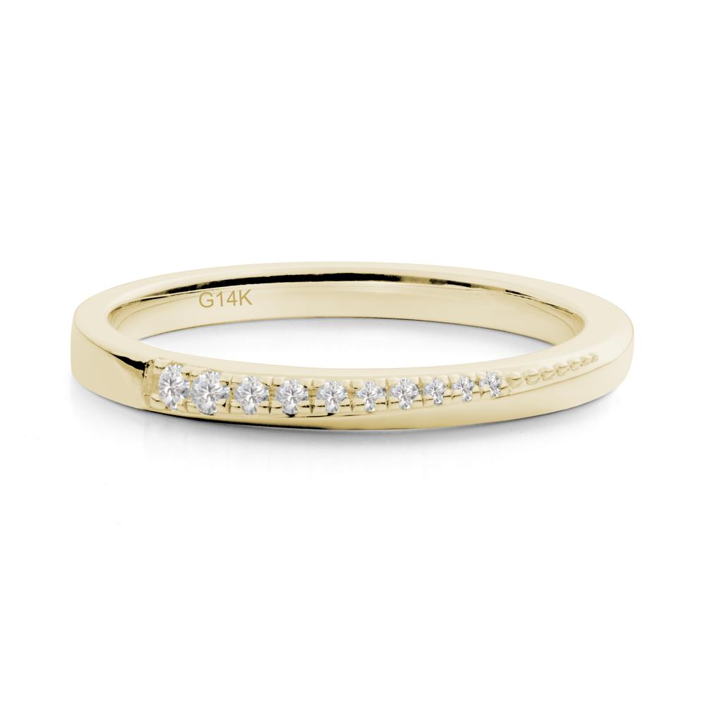 Cubic Zirconia Half-Eternity Band Ring - LUO Jewelry #metal_14k yellow gold