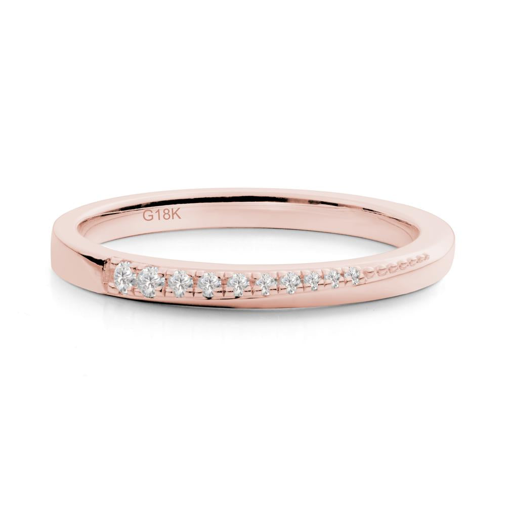 Cubic Zirconia Half-Eternity Band Ring - LUO Jewelry #metal_18k rose gold