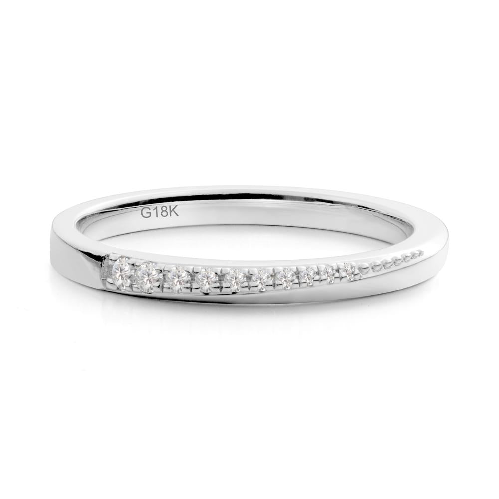 Cubic Zirconia Half-Eternity Band Ring - LUO Jewelry #metal_18k white gold