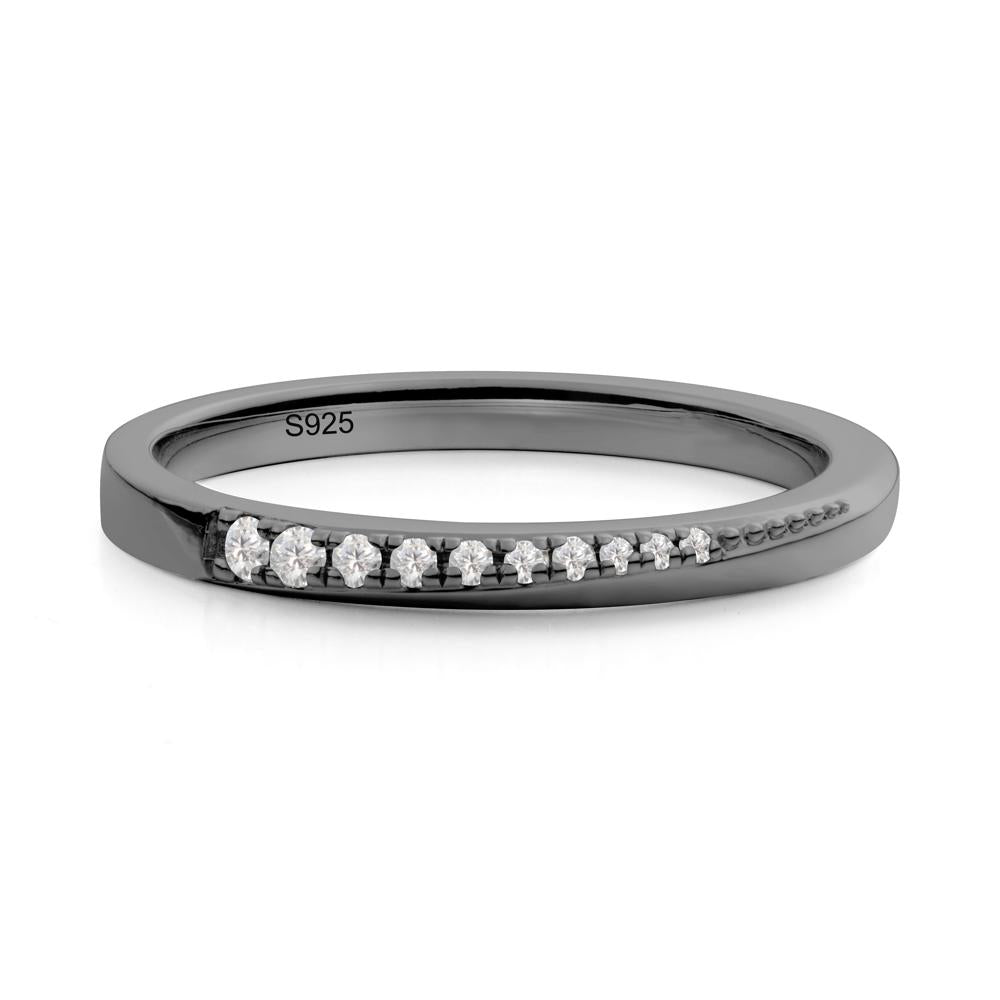 Cubic Zirconia Half-Eternity Band Ring - LUO Jewelry #metal_black finish sterling silver
