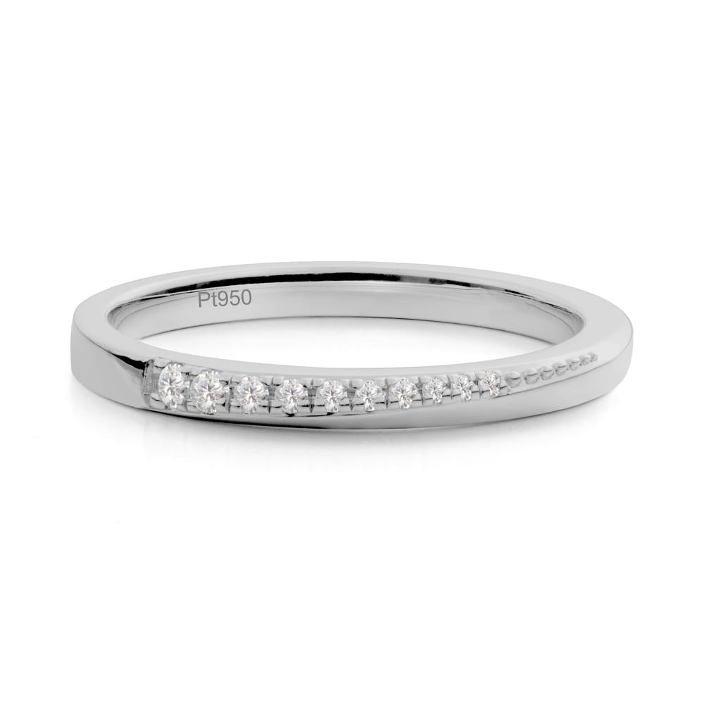 Cubic Zirconia Half-Eternity Band Ring - LUO Jewelry #metal_platinum