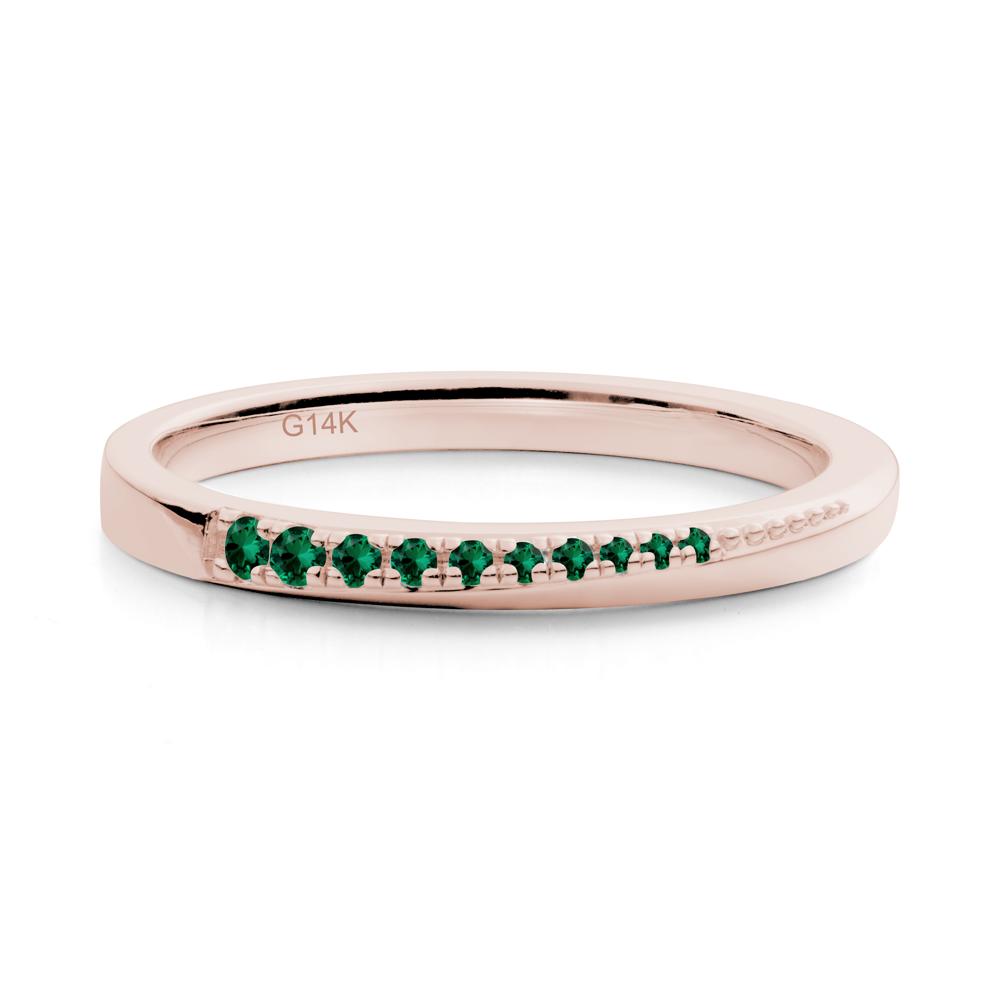 Emerald Half-Eternity Band Ring - LUO Jewelry #metal_14k rose gold