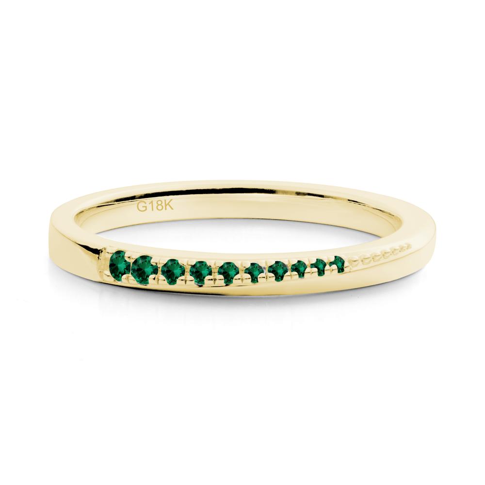 Emerald Half-Eternity Band Ring - LUO Jewelry #metal_18k yellow gold