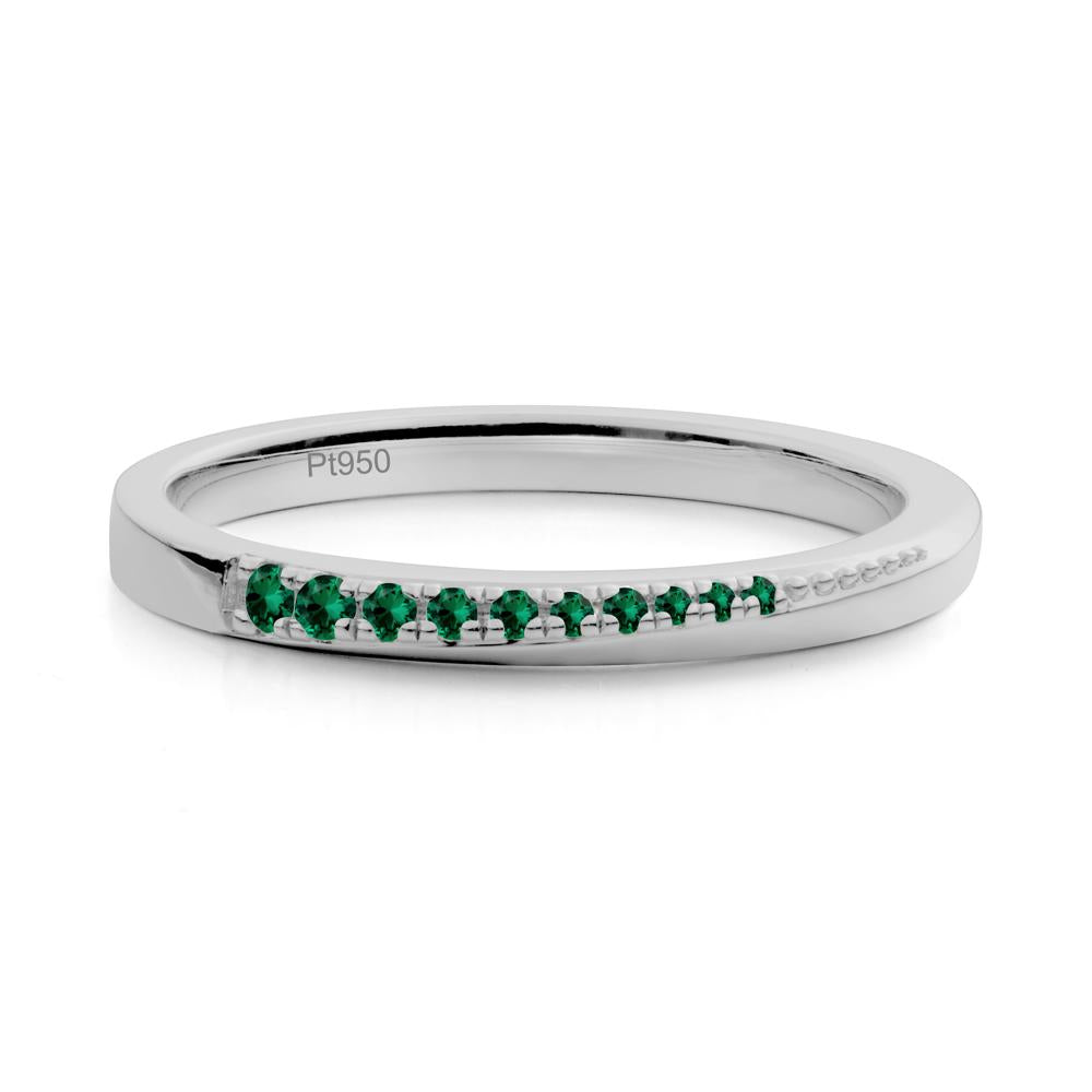 Emerald Half-Eternity Band Ring - LUO Jewelry #metal_platinum