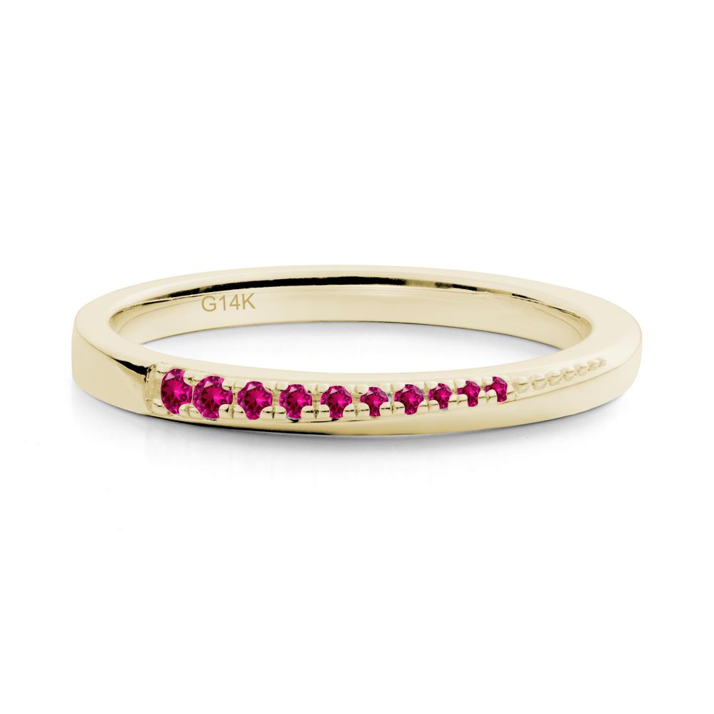 Minimalist Ruby Stackable Wedding Ring - LUO Jewelry #metal_14k yellow gold