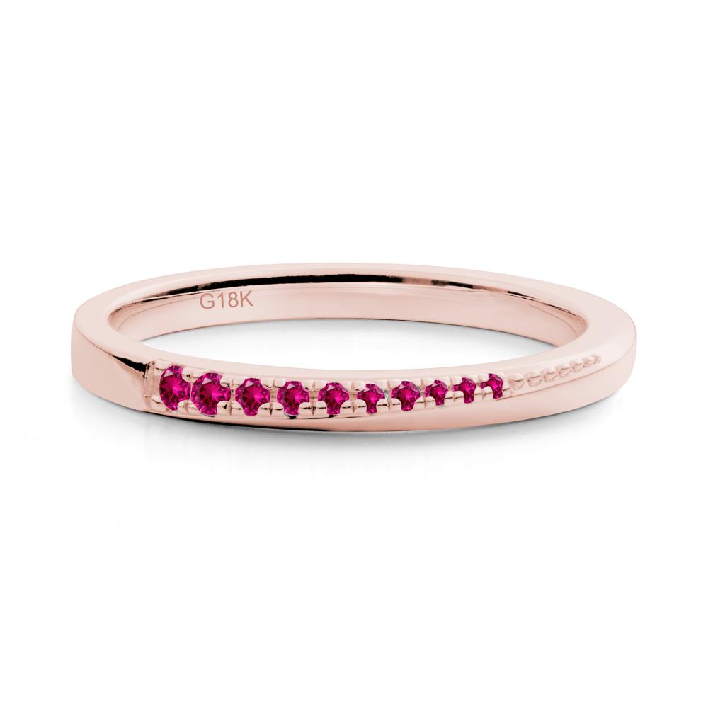 Minimalist Ruby Stackable Wedding Ring - LUO Jewelry #metal_18k rose gold