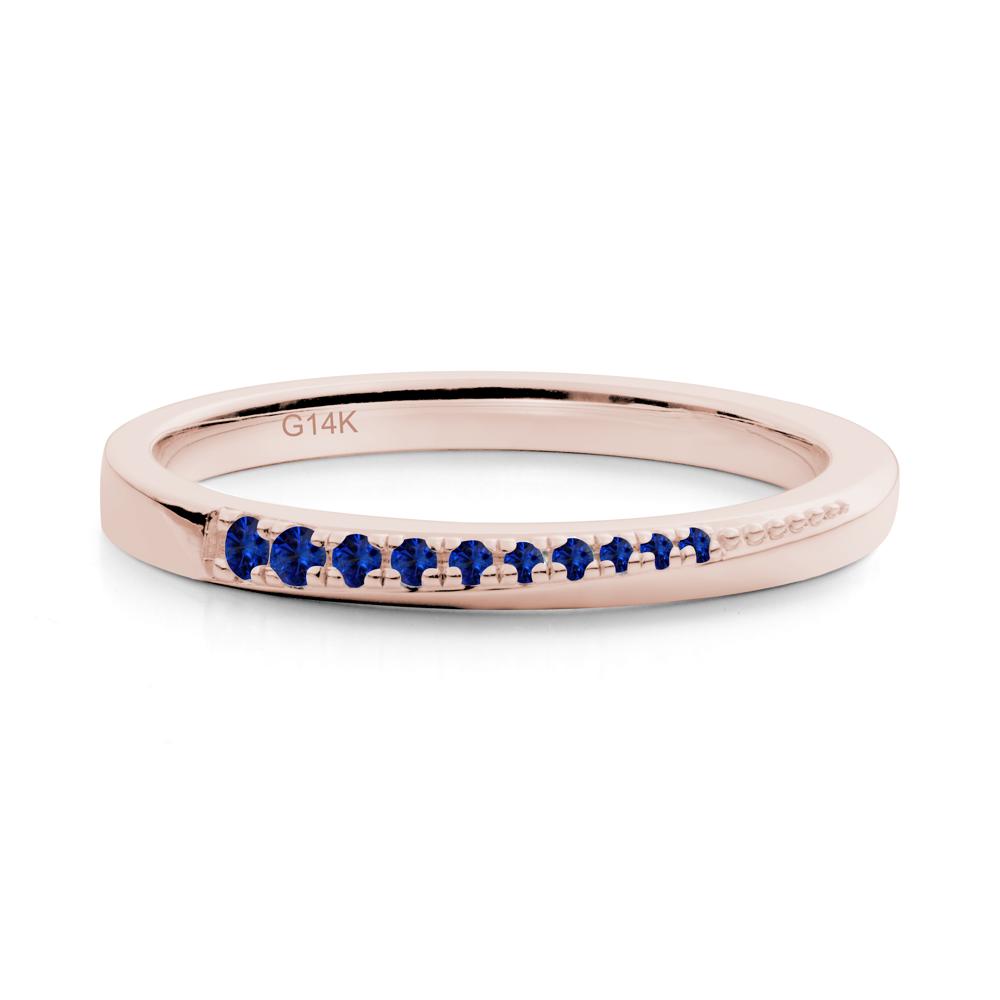 Minimalist Sapphire Stackable Wedding Ring - LUO Jewelry #metal_14k rose gold